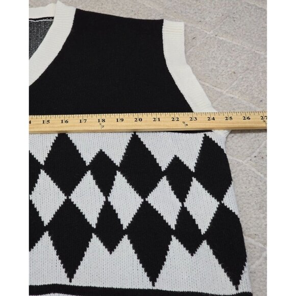 Steady Hands Mens Black Dragon Pullover Sweater Vest Knitted V Neck Size XL/2XL - Picture 8 of 12